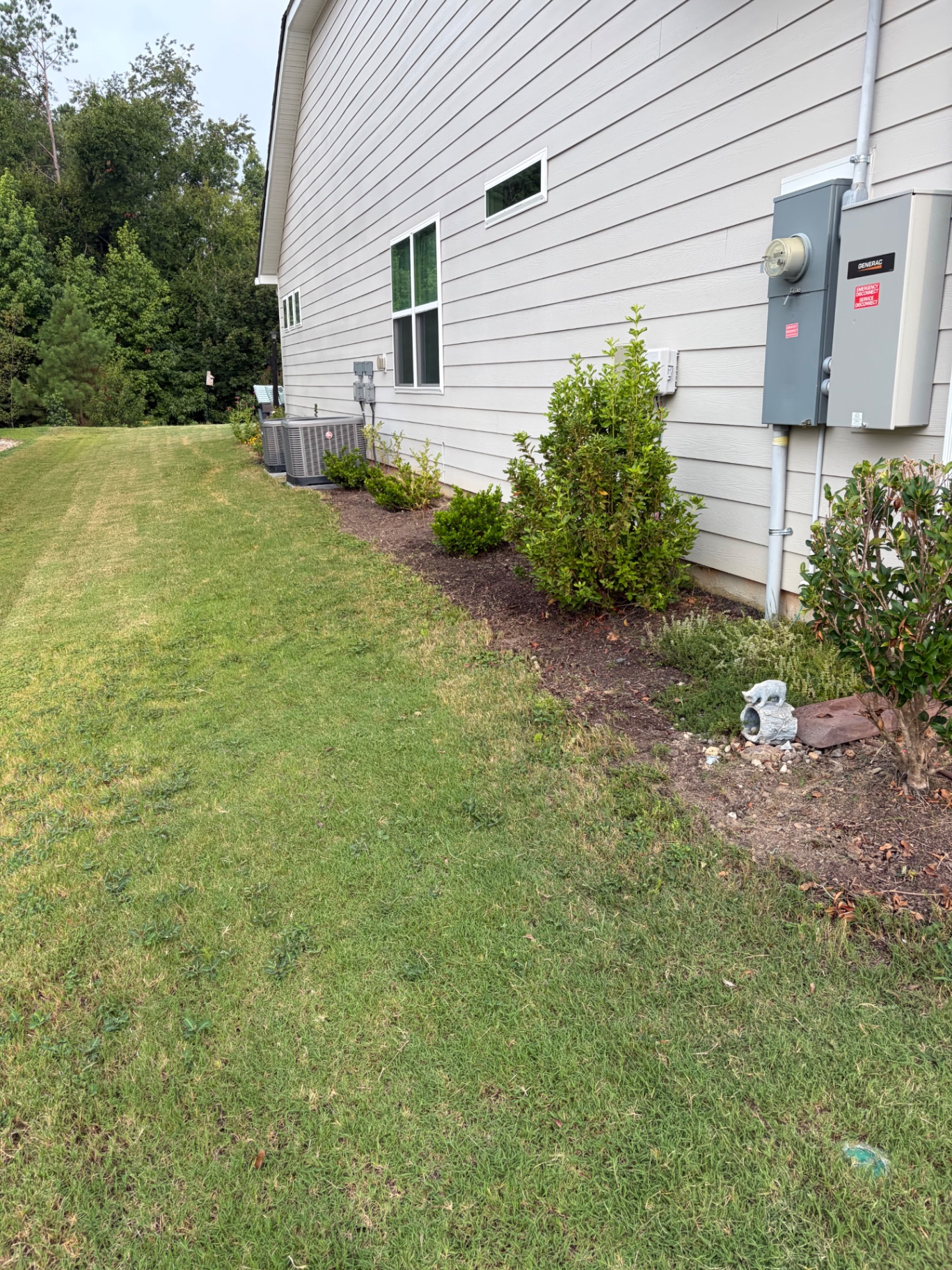 Same house wall bed cleared of weeds and mulched by RC Landscaping